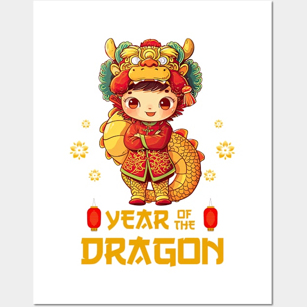 Year of the Dragon: Playful Dragon Boy at Chinese New Year! Wall Art by YUED